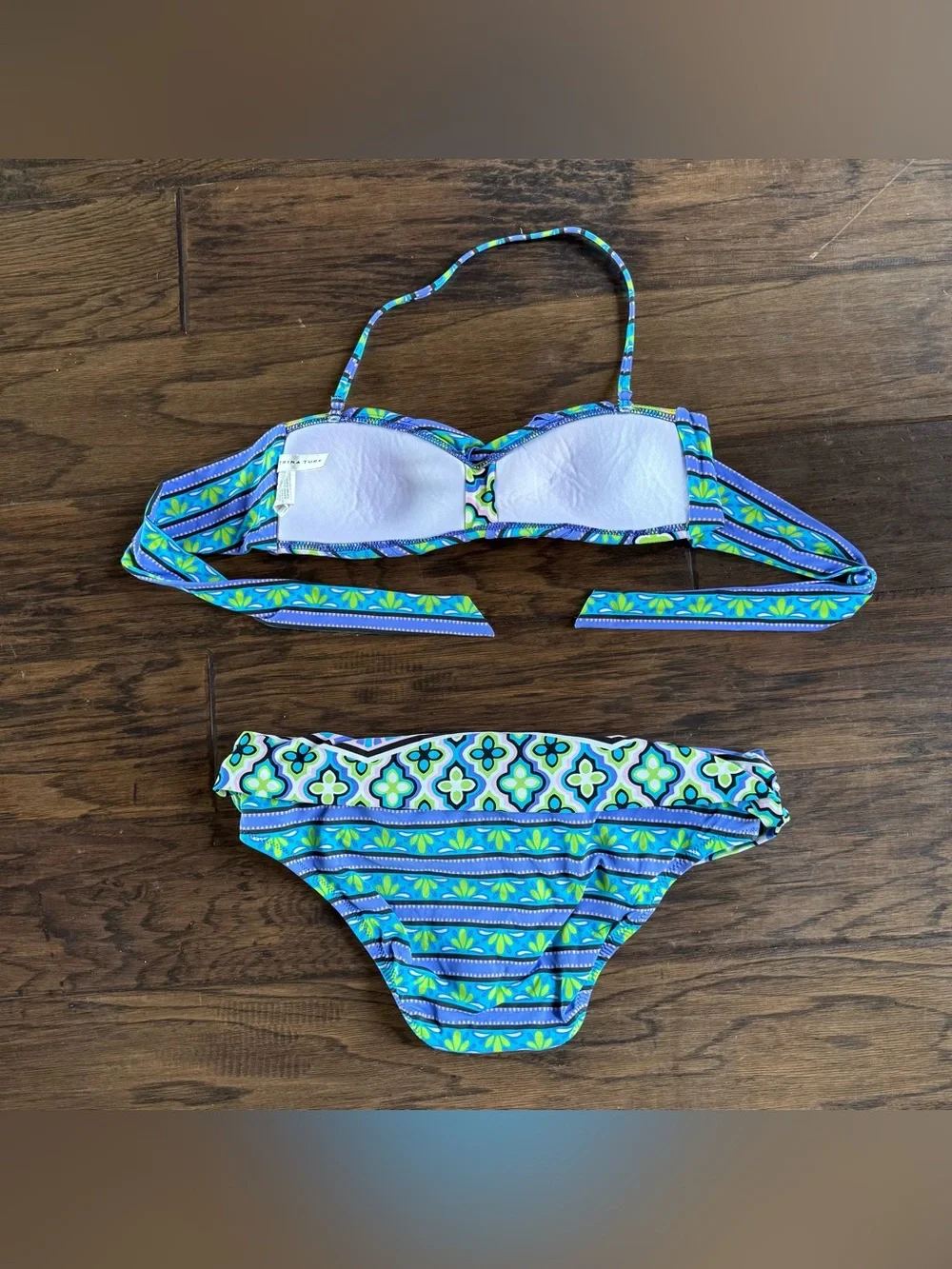 Trina Turk women’s Vibrant Bandeau Bikini Set size 4 - Picture 2 of 5
